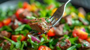 Foie de veau tiède à l'aigre doux et salade orange