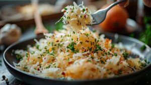 Salade de choucroute et cervelas rôtis : une recette facile et savoureuse